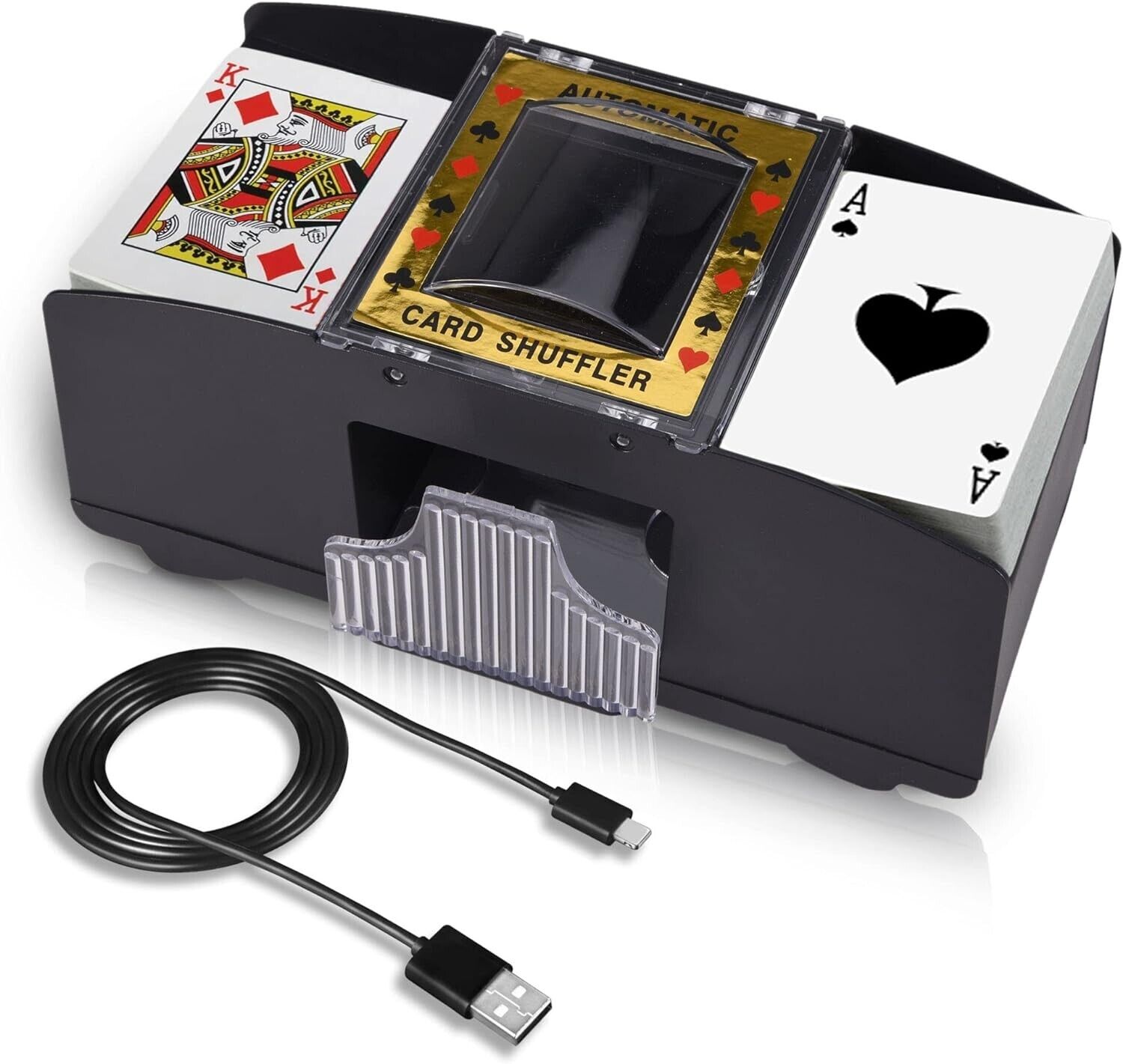 Automatic Card Shuffler - Electronic Casino Poker Card Shuffling Machine - Batte
