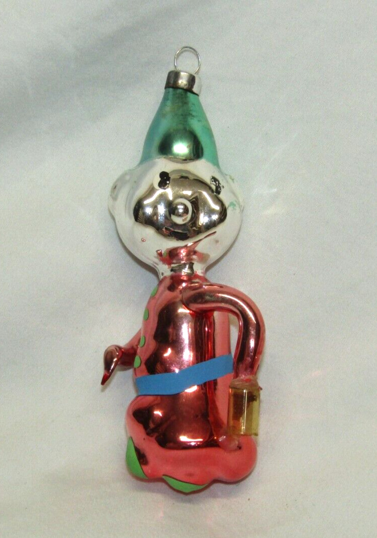 Antique West German Glass Snow White Dwarf Christmas Ornament Vintage 1950's