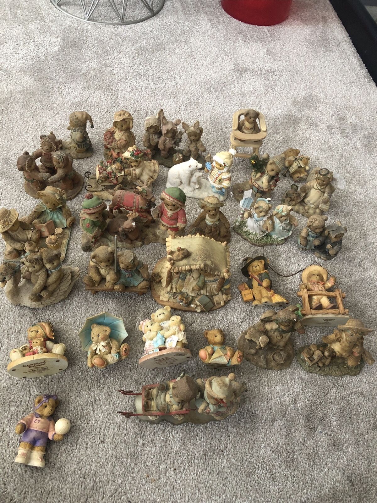 Cherished  figurine LOT of 28 USED Chipped Pieces Broken See Pics 3.11.24 Bag3