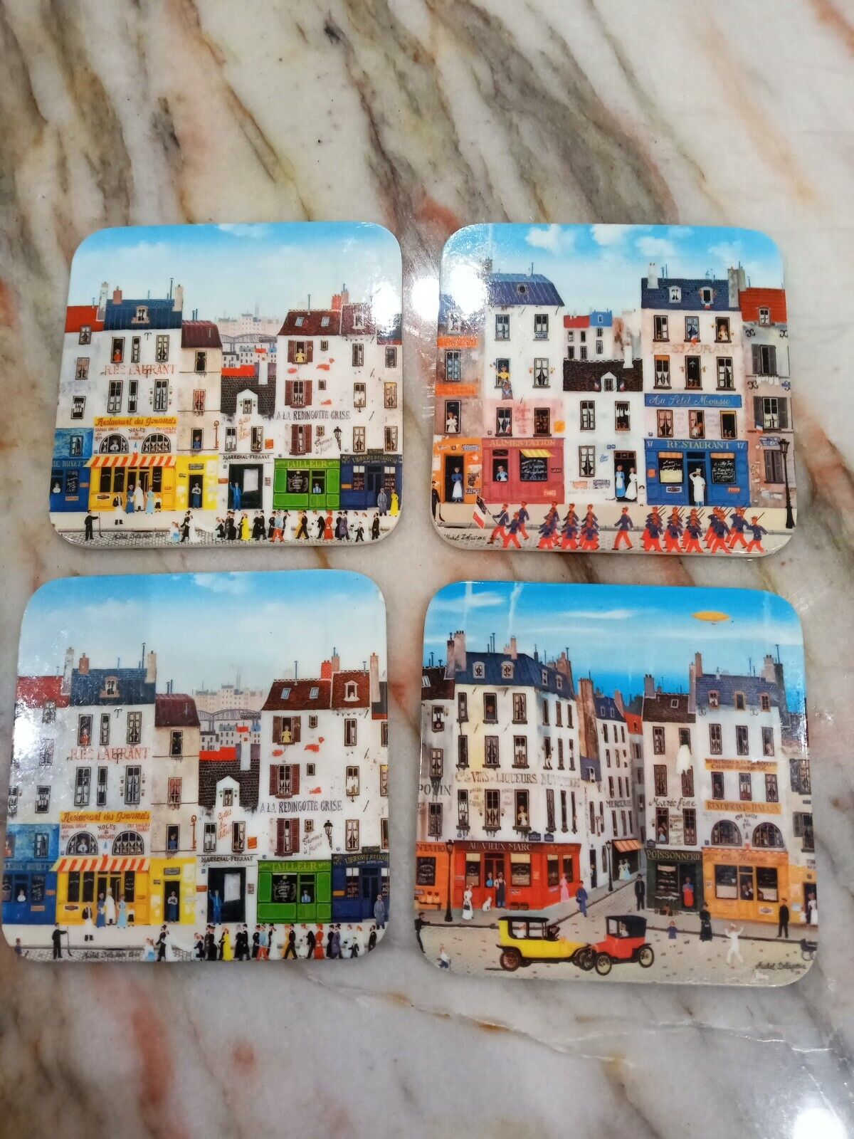RDe IMPORTS MADE IN ITALY VINTAGE SETTING COASTERS SET OF 4