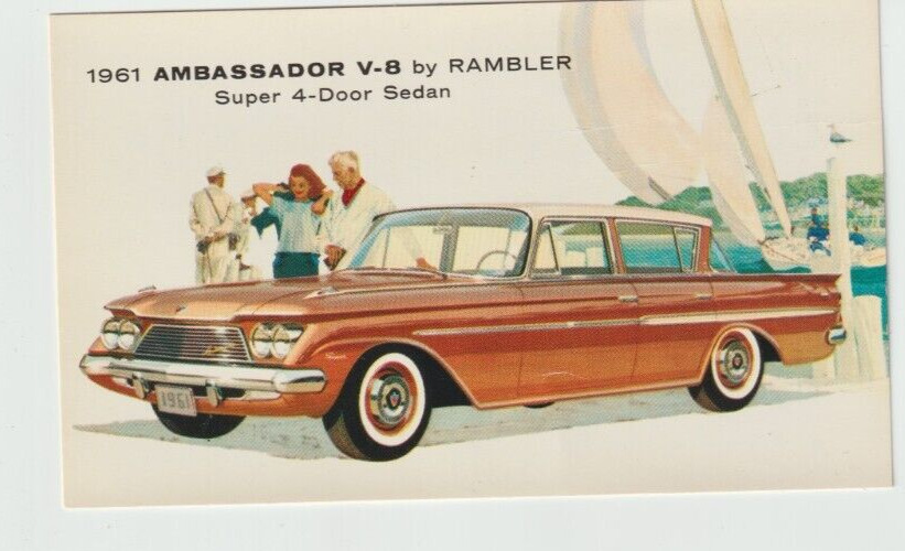 Postcard~1961 Rambler Ambassador 4 Door sedan