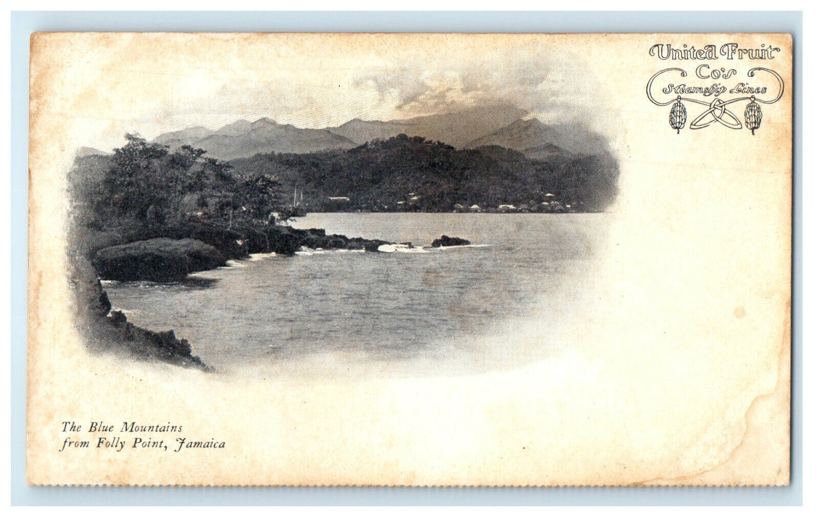 c1905s The Blue Mountains from Folly Point Jamaica Foreign Antique PMC Postcard