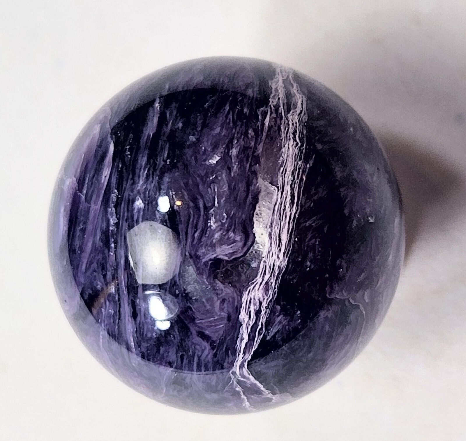 Deep Purple Charoite 32mm Decorator Sphere for Home or Office or Great Gift 6074