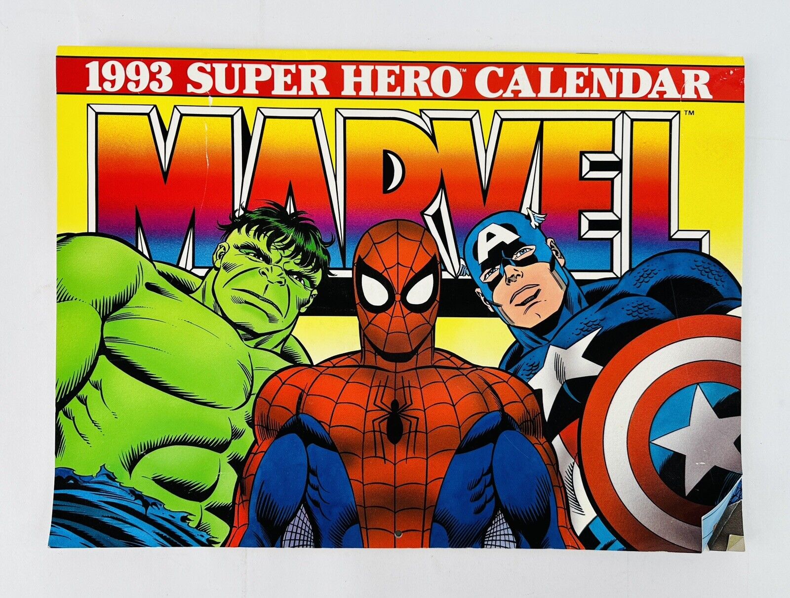 Vintage MARVEL 1993 Super Hero Calendar (14.5” X 10.5”)