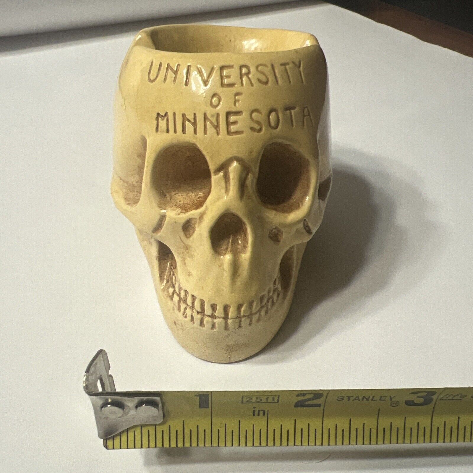 University Of Minnesota Secret Society Fraternal Skull Ash Tray   Rare Find C@@L