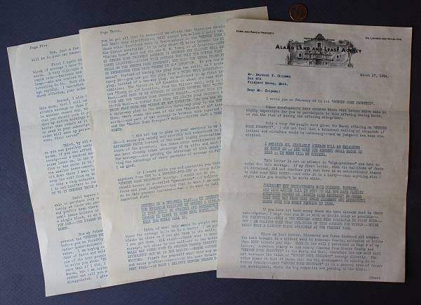 1934 San Antonio Texas Alamo Land Lease Agency 6 paged letter- Great Oil content