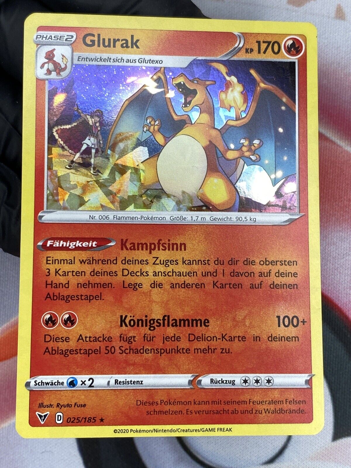 Pokemon Card - Glurak 025/185 Color Shock - Rare Near Mint German