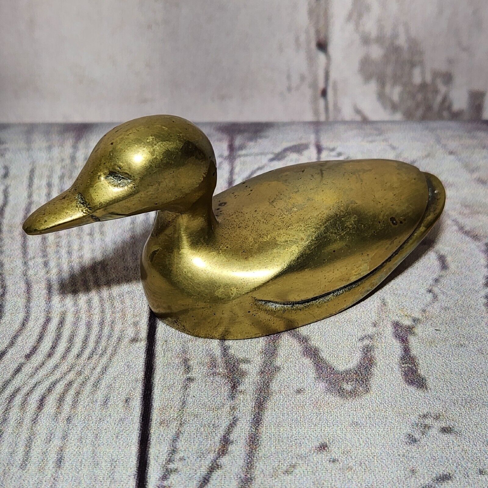 Vintage Solid Brass Duck Figurine Figure 4\