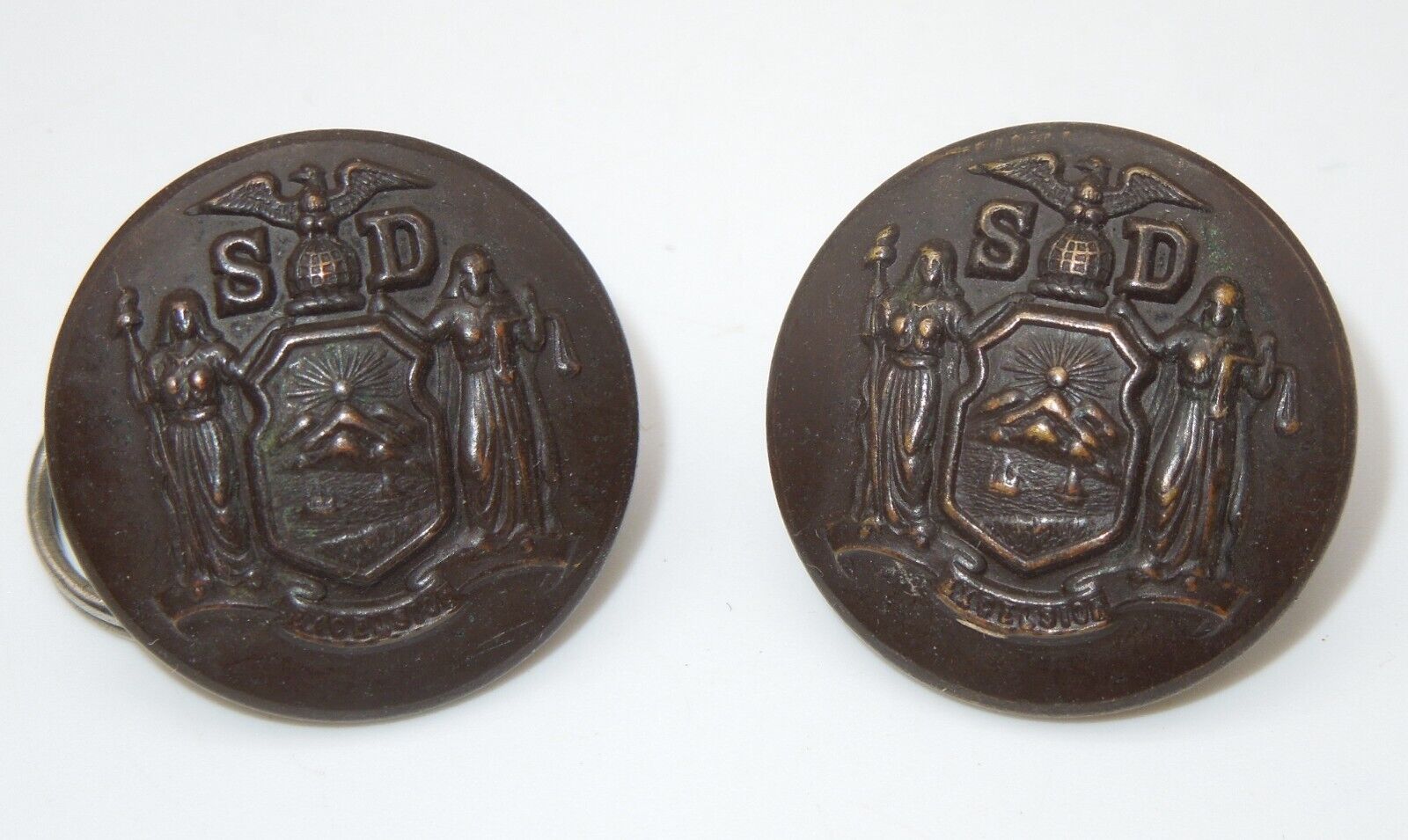 Original 1800's - 1900's New York State SD Military Buttons