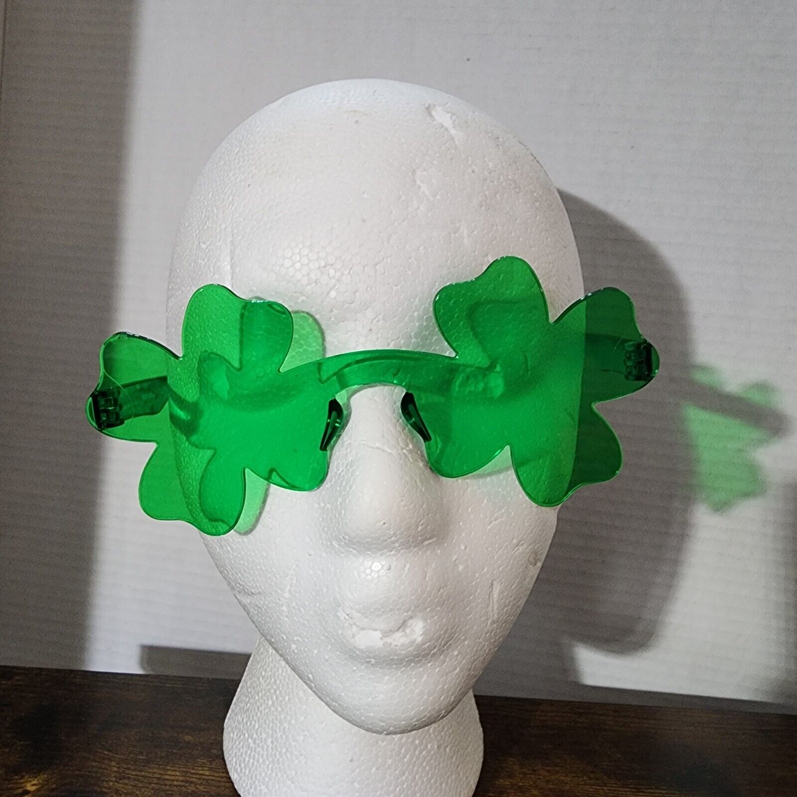 6 Pairs St. Patricks Day Shamrock Sunglasses, Green Four Leaf Clover Glasses Ey