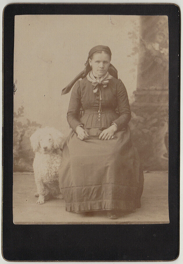 Original 1880s CC lady and dog, poodle