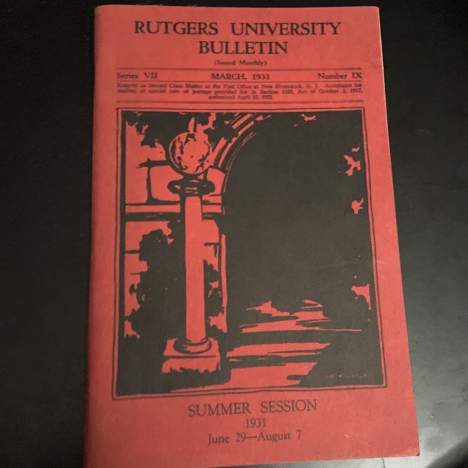 Rutgers University Bulletin 1931 Summer Session June 29 August 7 Brunswick NJ