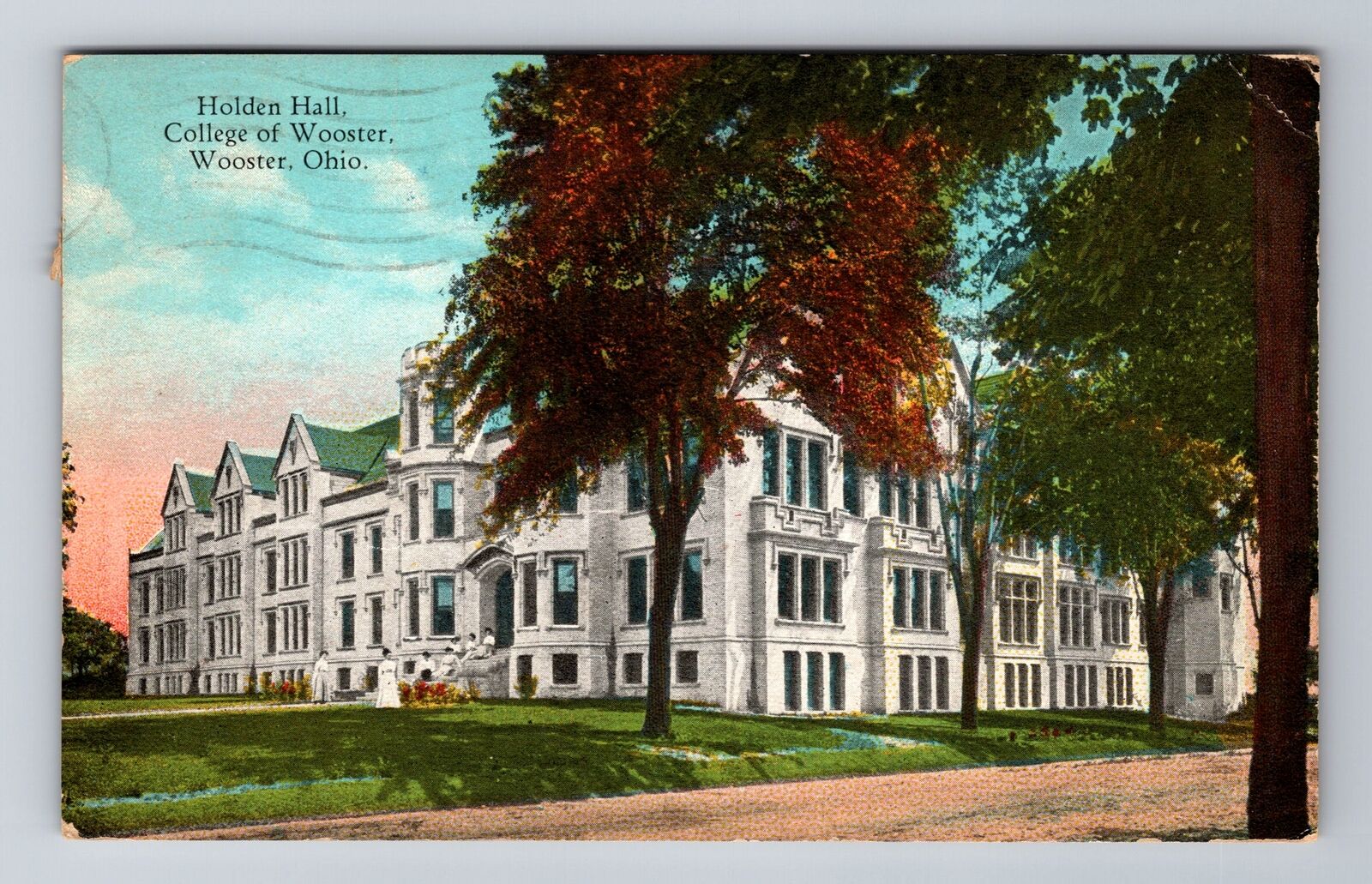 Wooster OH-Ohio, College of Wooster, Holden Hall, Vintage c1929 Postcard