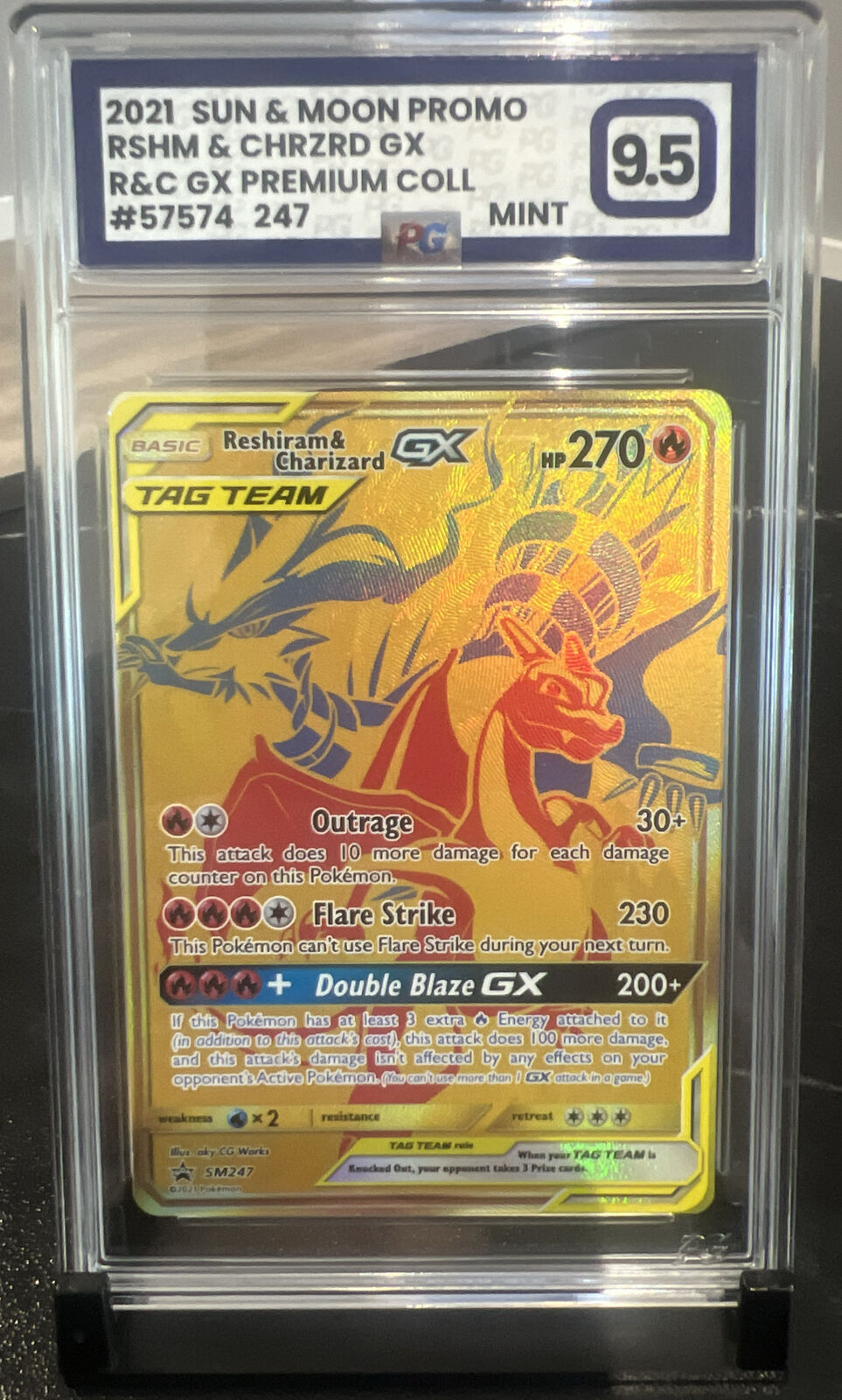 Reshiram & Charizard GX SM247 - PSA/PG 9.5 - Graded Pokemon Card