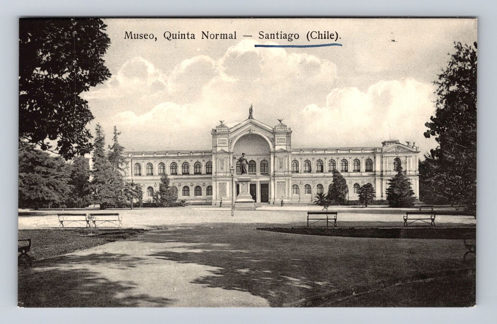 Santiago Chile, Museo, Quinta Normal, Antique Vintage Souvenir Postcard