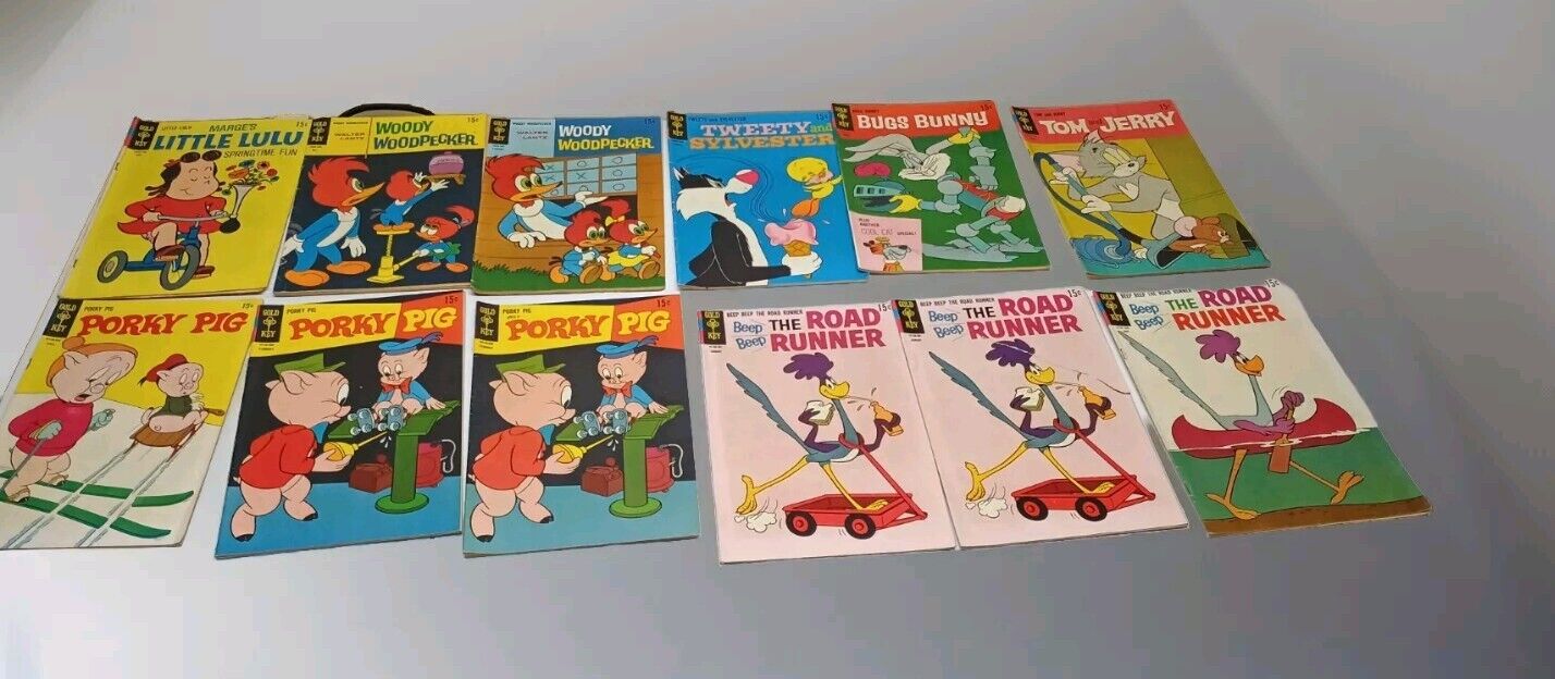 12 Vintage Gold Key Comics Loony Tunes 1960s 70s Clean Condition 