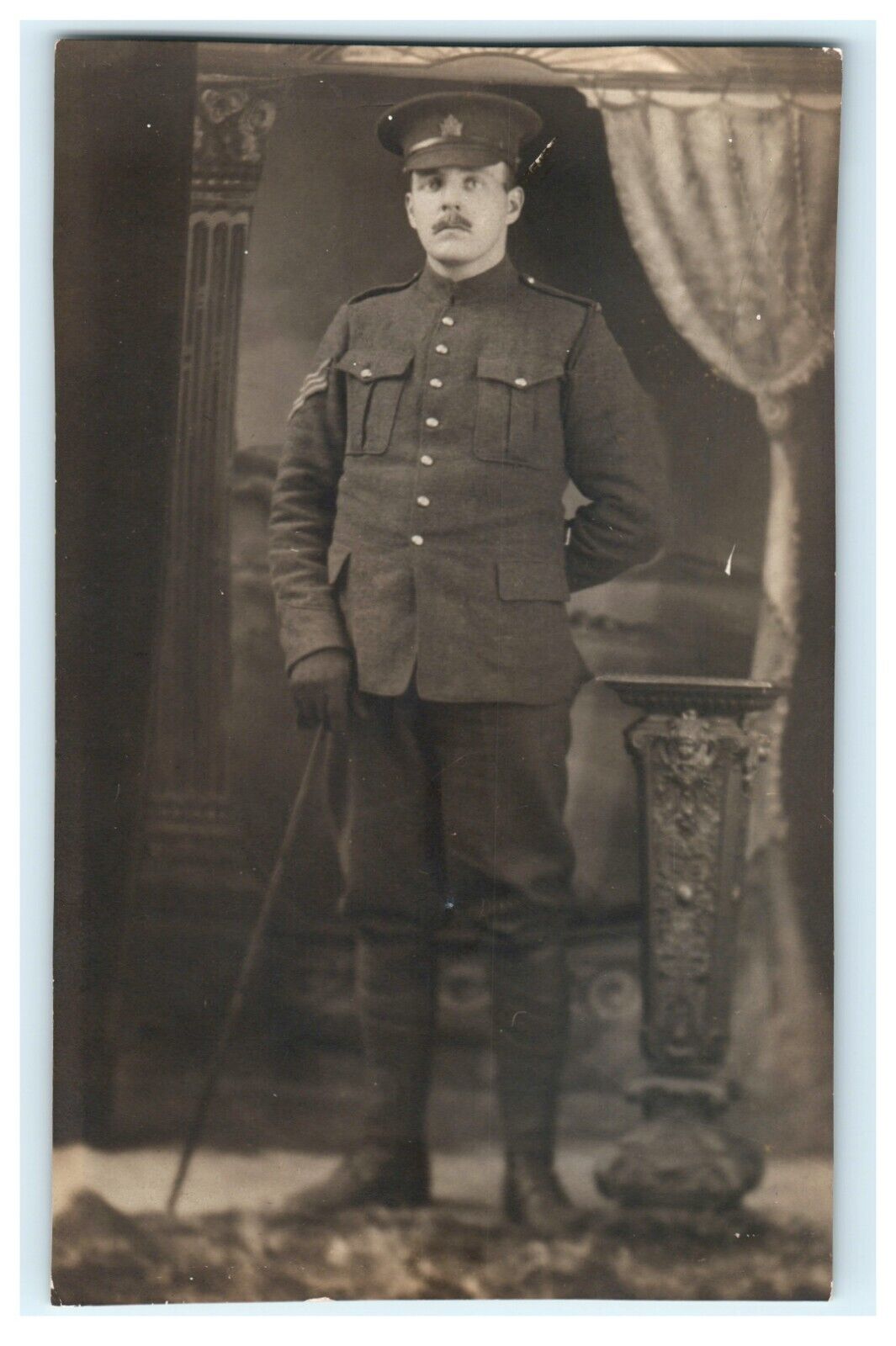 1915 Halifax N.S Nova Scotia, Canada Men Portrait Military Uniform RPPC