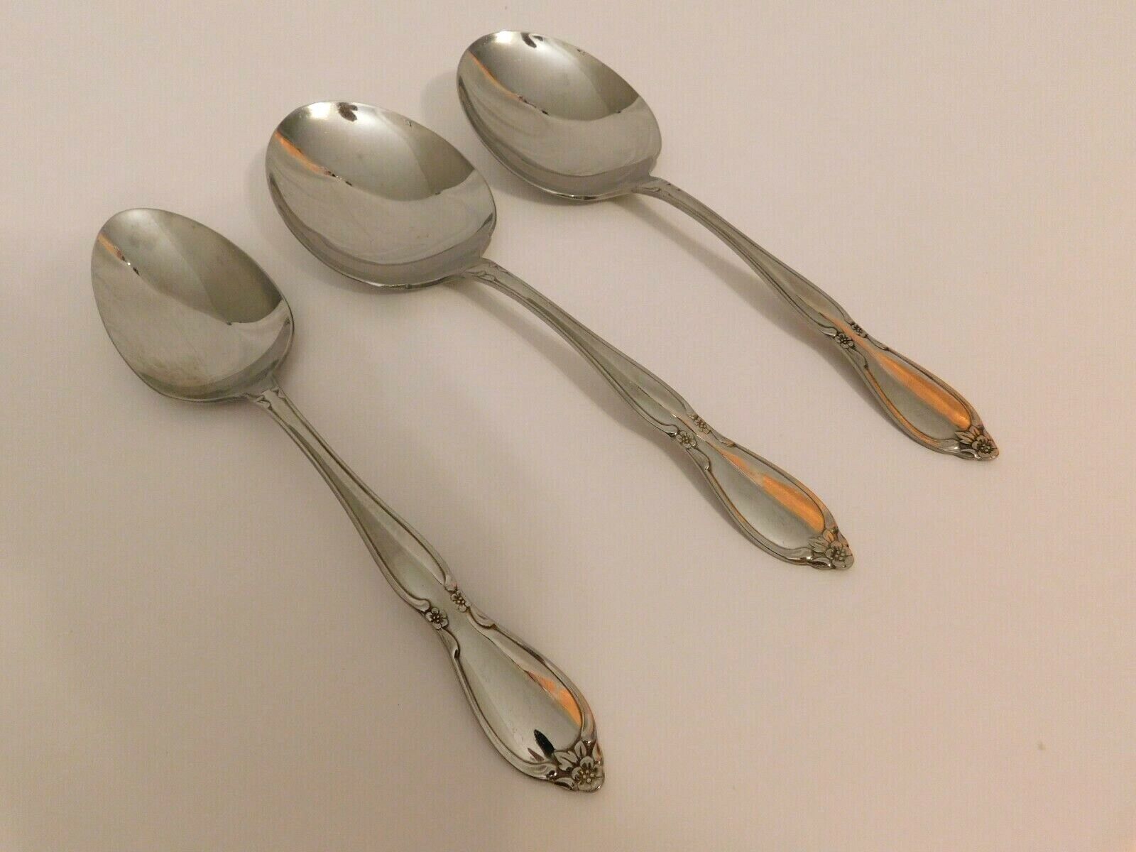 A3 - Oneida Community Stainless Chatelaine Tablespoon + 2 Round Casserole Spoons
