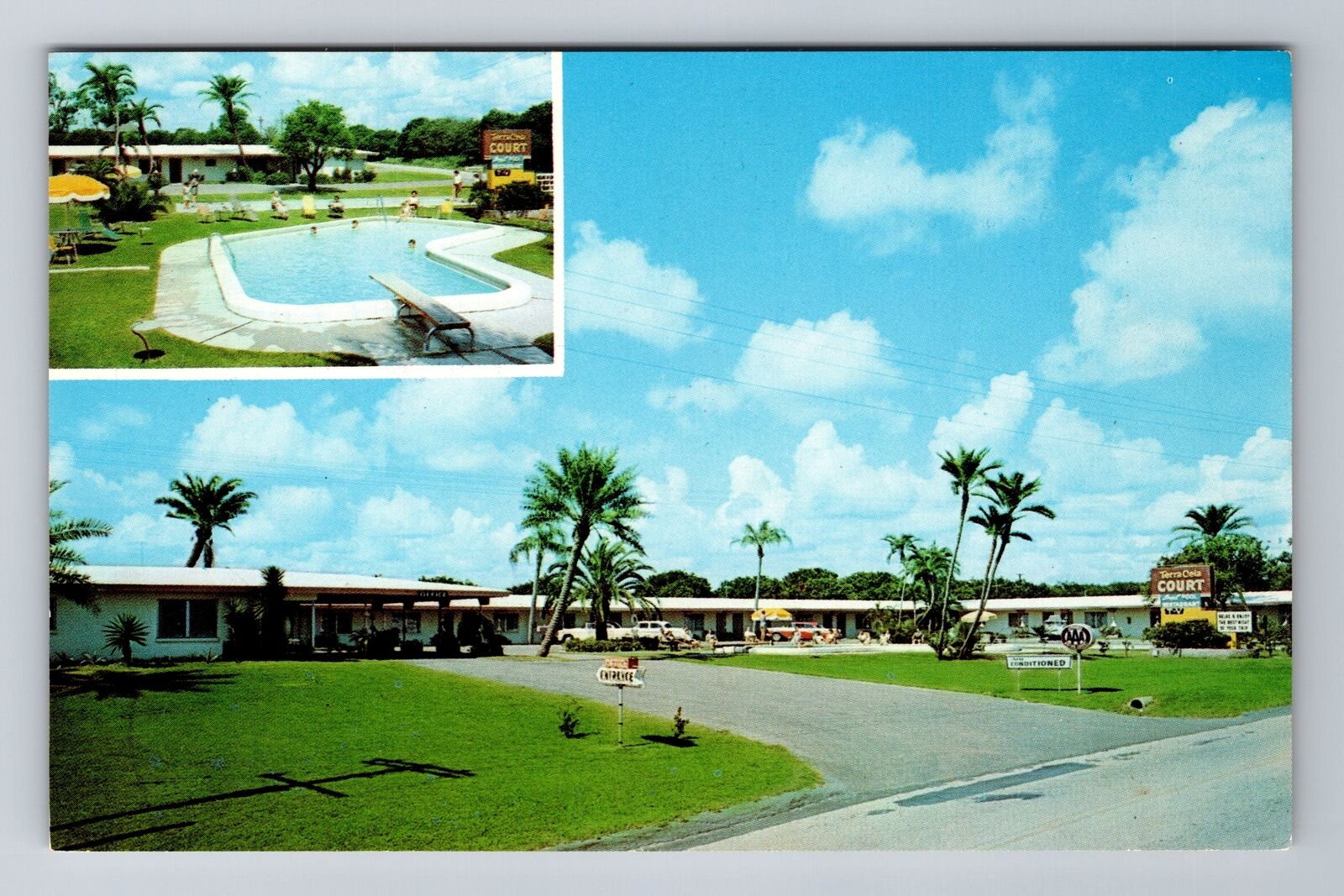 Winter Haven FL-Florida, Terra Ceia Court, Antique, Vintage Souvenir Postcard
