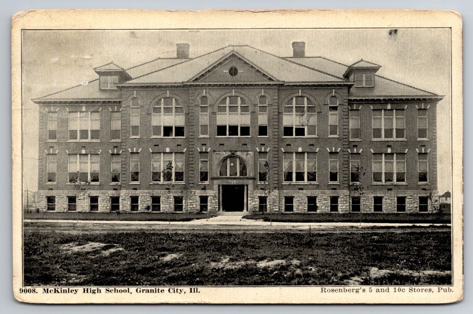 McKinley High School Granite City Illinois IL 1910 Postcard
