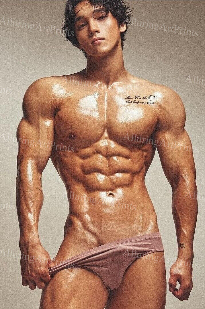 8x10 Male Model Photo Print Muscular Handsome Beefcake Shirtless Hunk -NN240