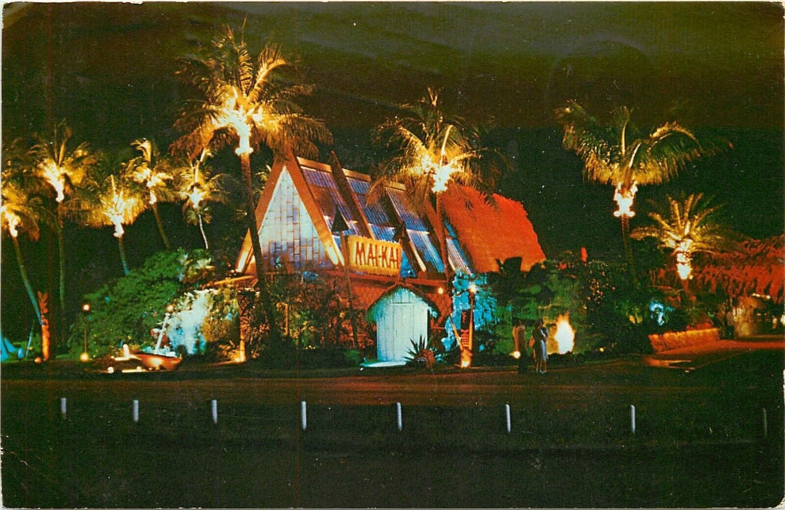 Postcard 1967 Mai Kai Polynesian Restaurant night occupation Florida FL24-1482