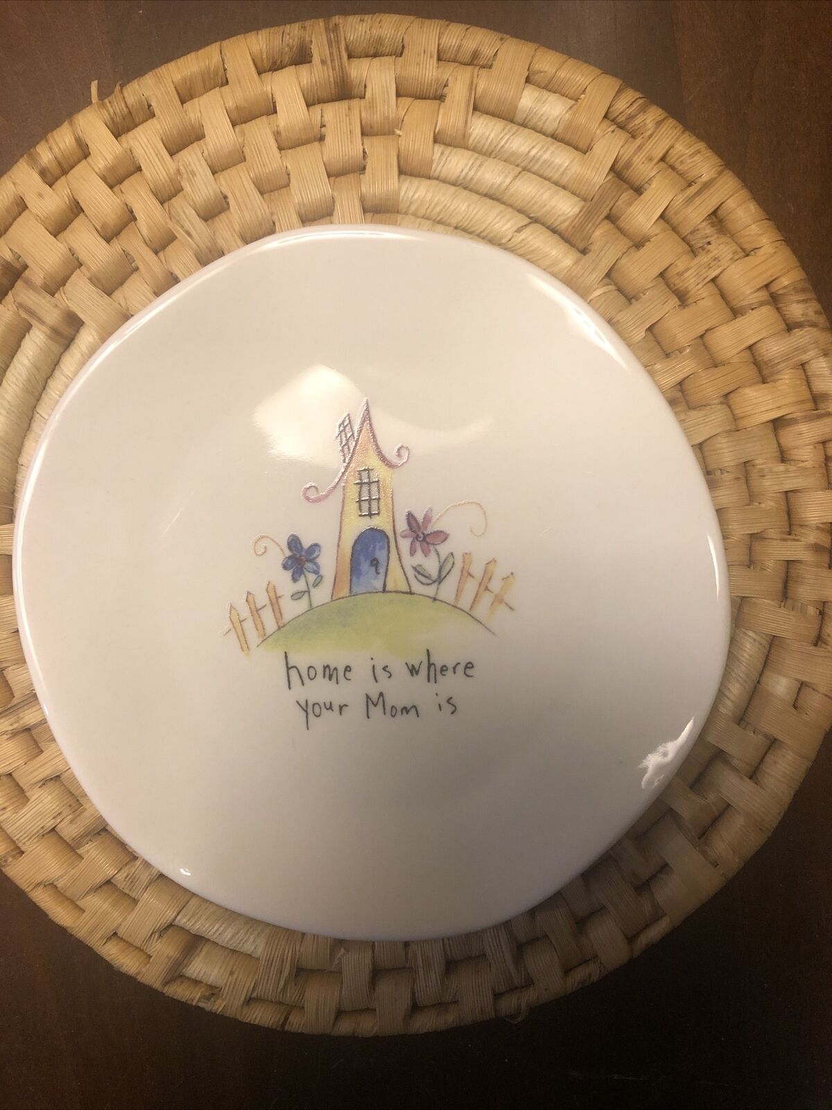 Natural Life Trinket Dish Home Is Where Your Mom Is Ceramic White House