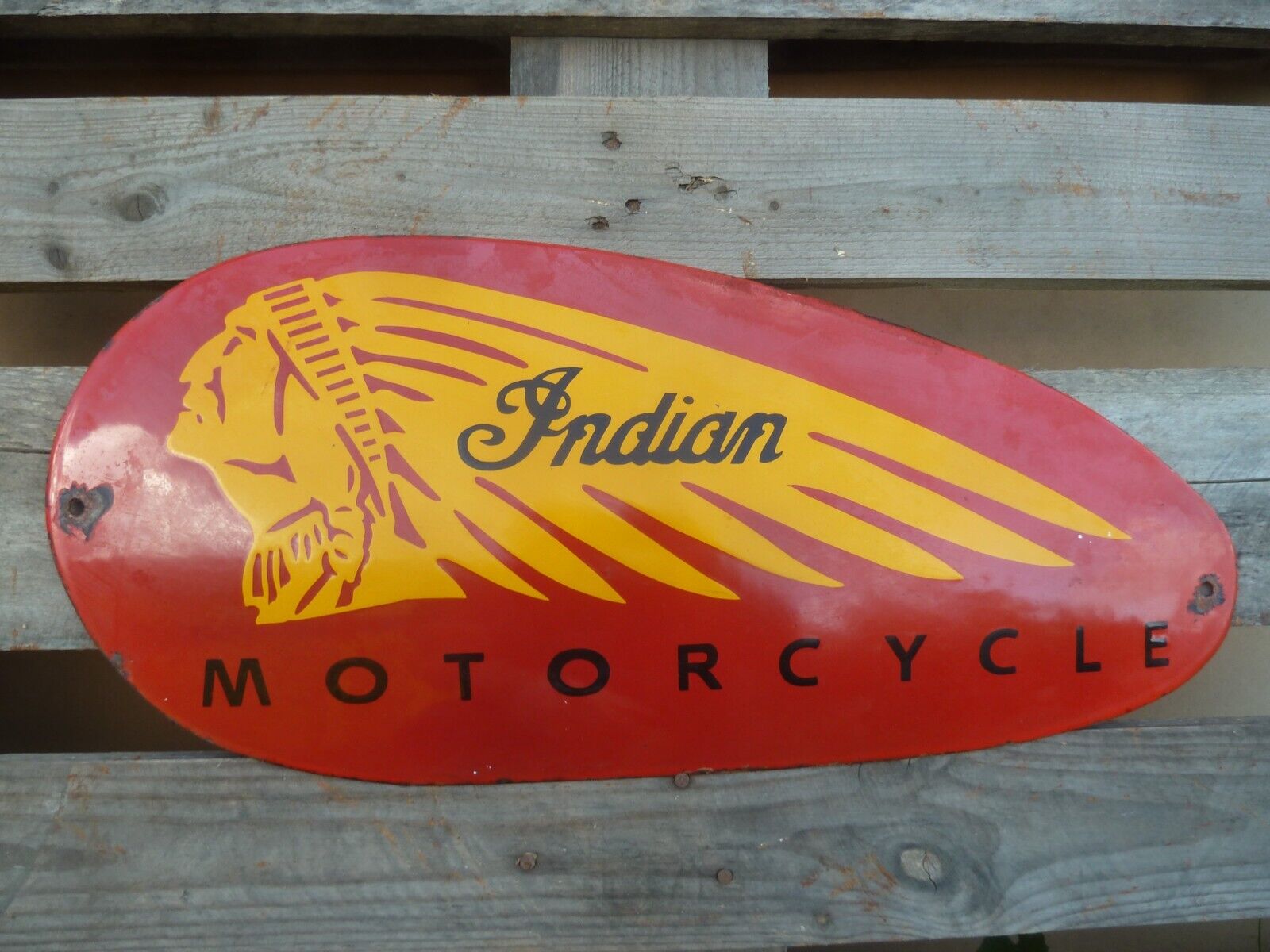 INDIAN Motorcycles porcelain sign advertising vintage garage 24