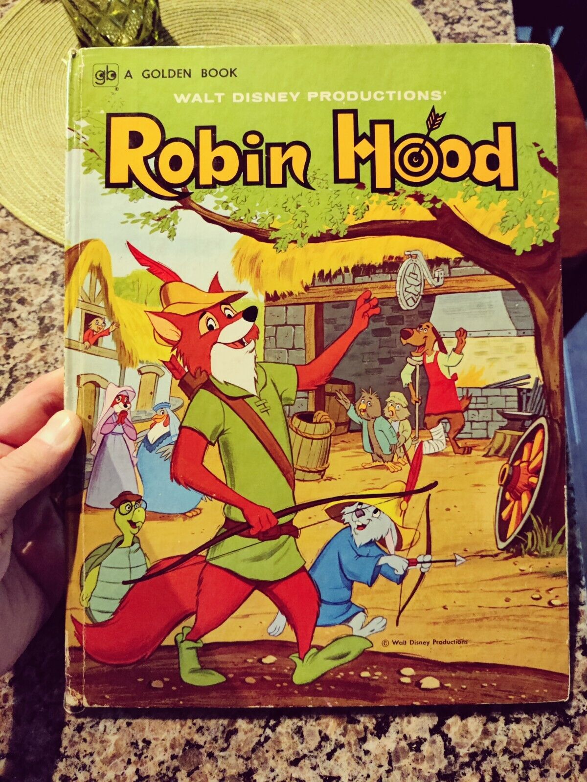 Vintage 1973 Golden Book Walt Disney Productions Robin Hood Large Size