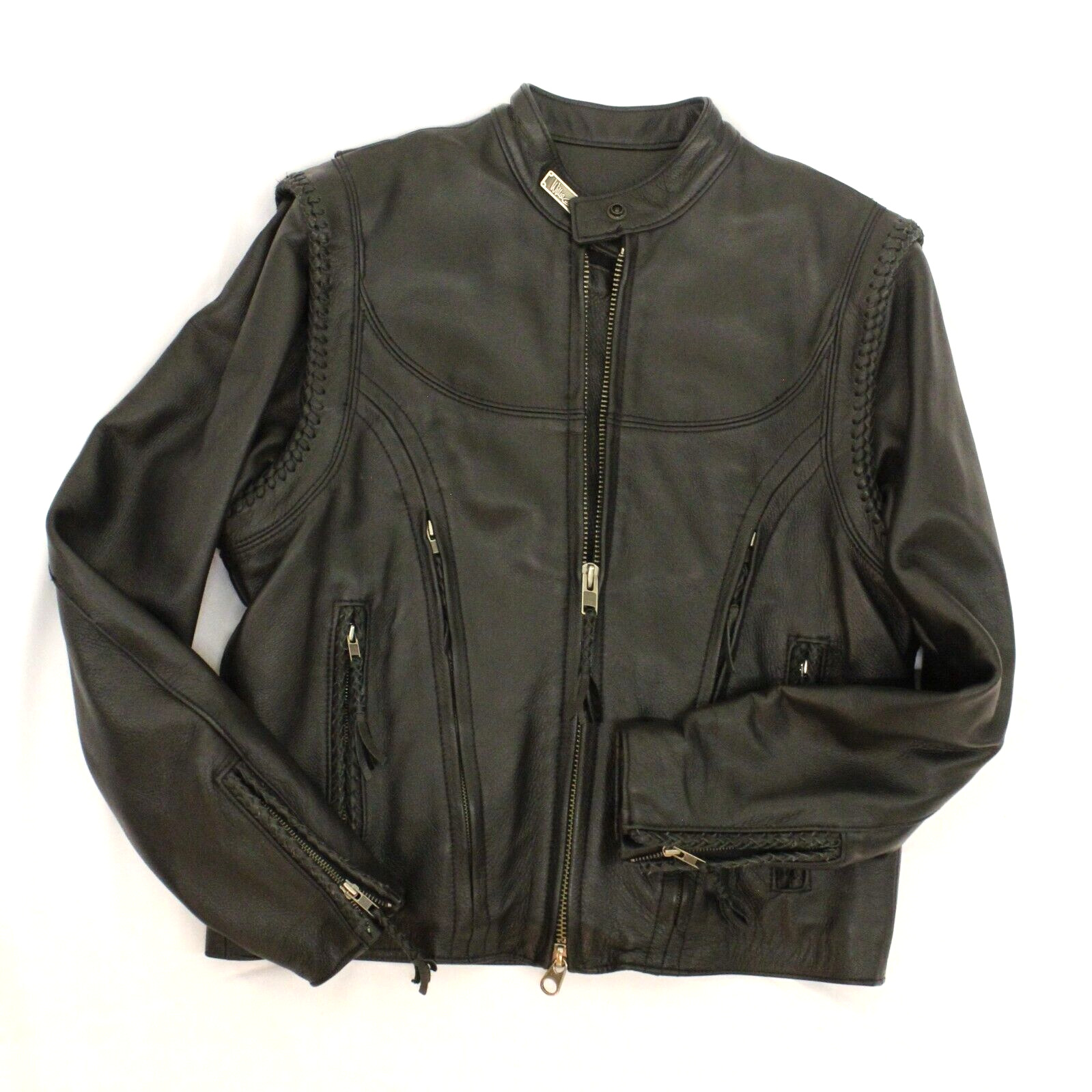 Women's Harley Davidson Willie G Leather Jacket Sz L Removable Sleeves Vest