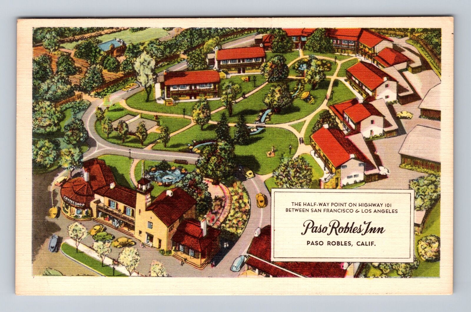 Paso Robles CA- California, Paso Robles Inn, Advertise, Vintage c1962 Postcard