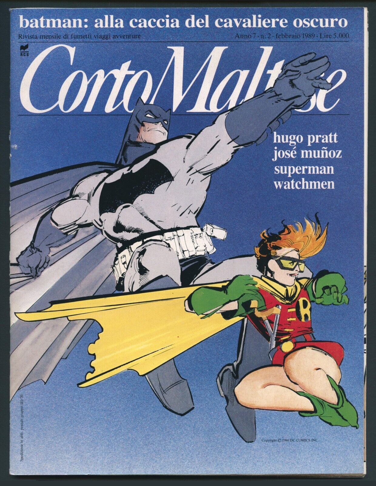 Batman the Dark Knight Returns Italian Cover 2 Books Lot Corto Maltese 1989 VF