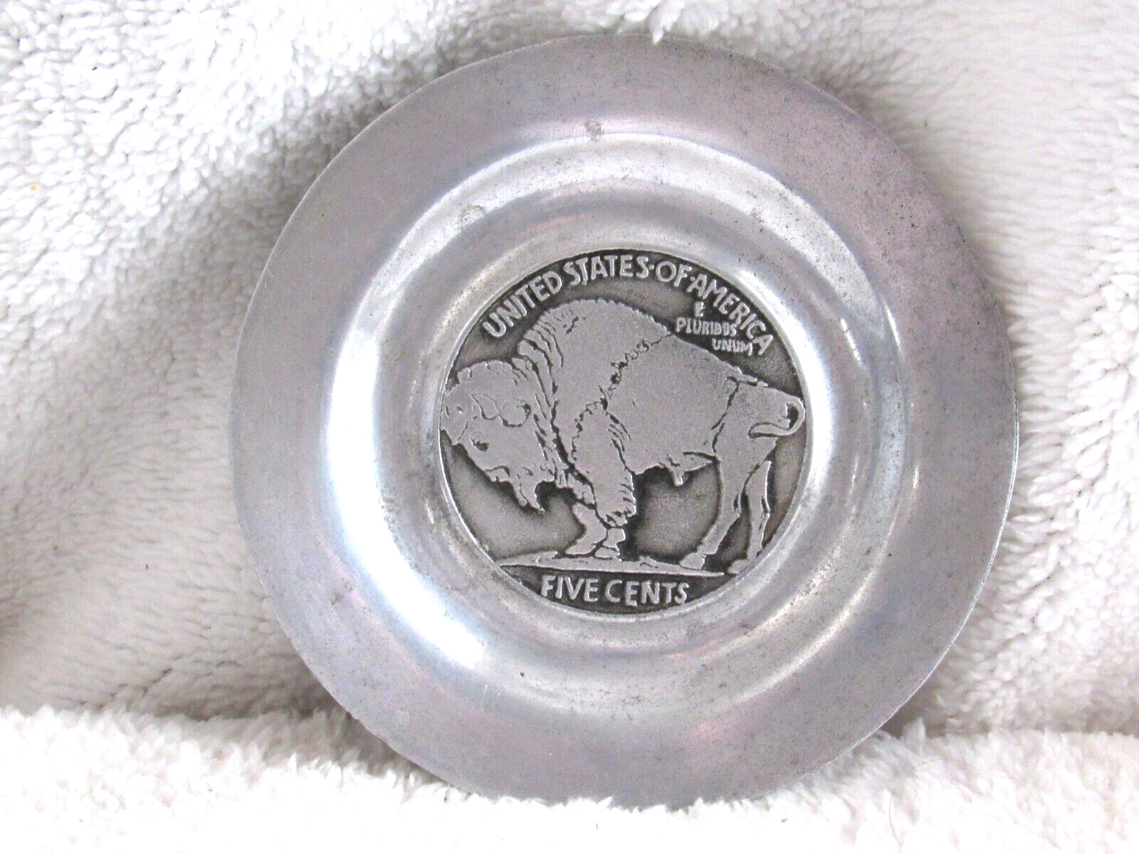 Vintage PEWTAREX Colonial York Pa. Pewter Buffalo Nickel Collectors Plate
