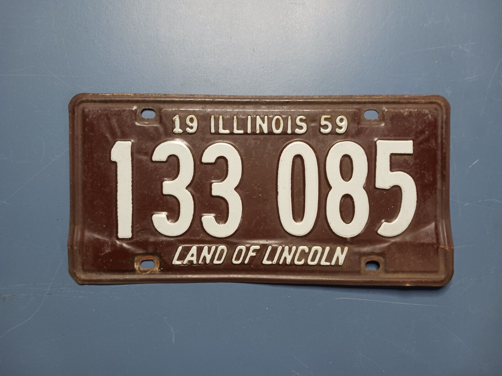 1959 Illinois IL License Plate 133 085