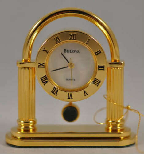 Bulova B0567 Berkeley Mini Collectors Executive Desk Clock Watch