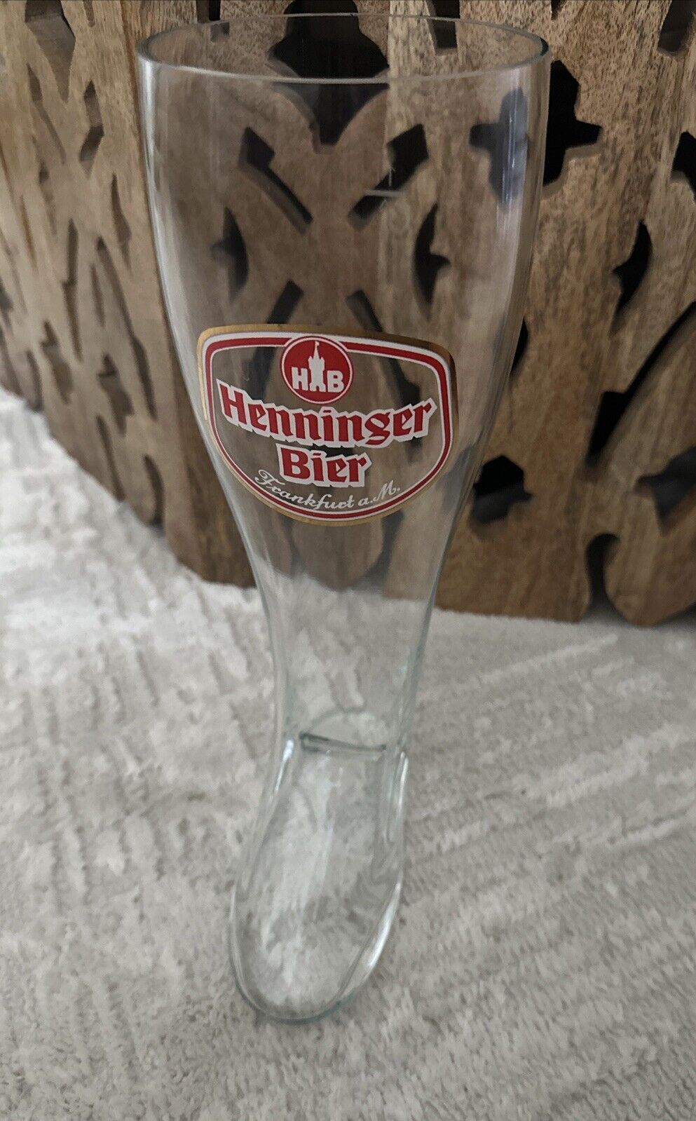 Henninger Bier Beer Boot Shaped Glass Stein West Germany Das Boot German EUC HTF