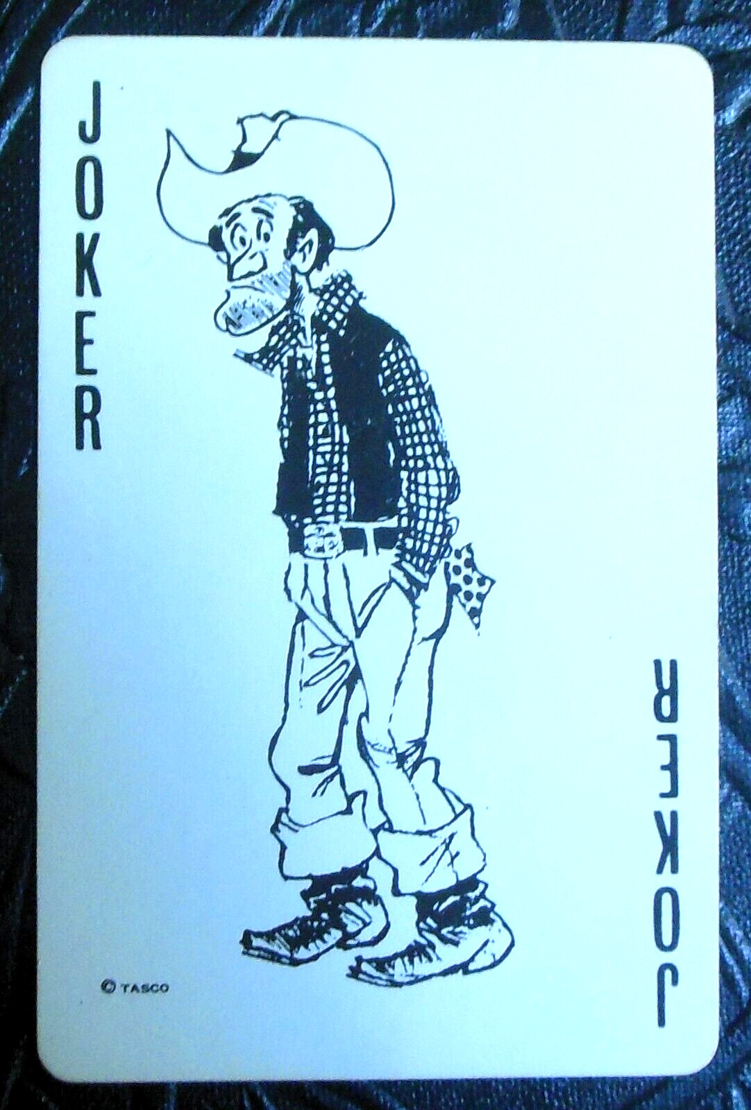 JOKER Sad Cowboy-Vintage Swap Playing Card-Cowhands NO. CH-364 STYLE A-c. TASCO
