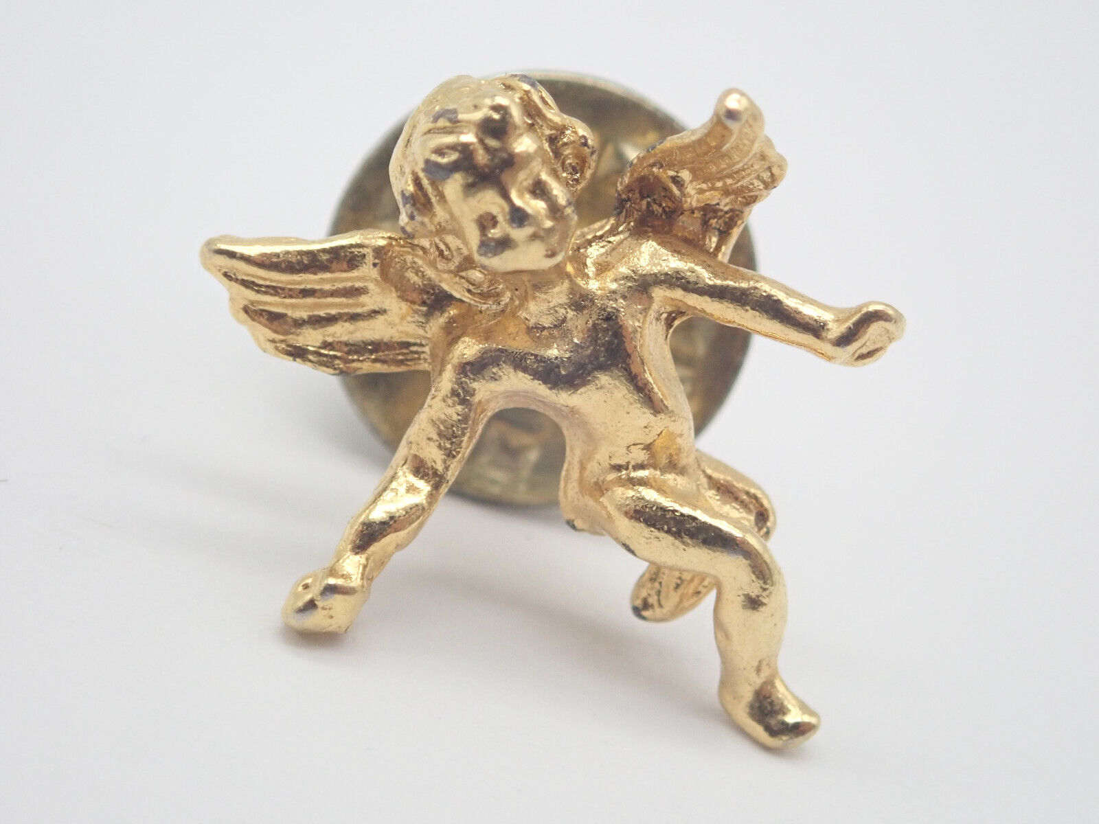 Cherub Angel Gold Tone Vintage Lapel Pin