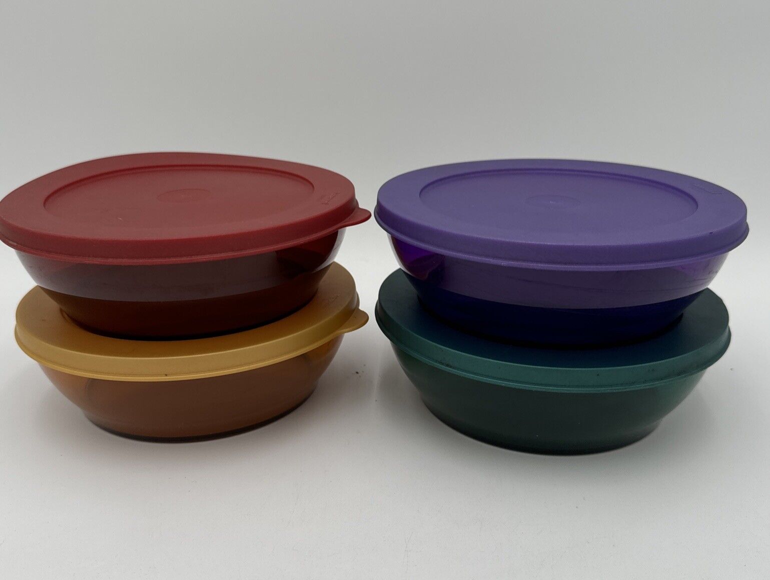 Tupperware Preludio Sheerly Elegant Bowls Jewel Tone 750ml Set of 4 NOS