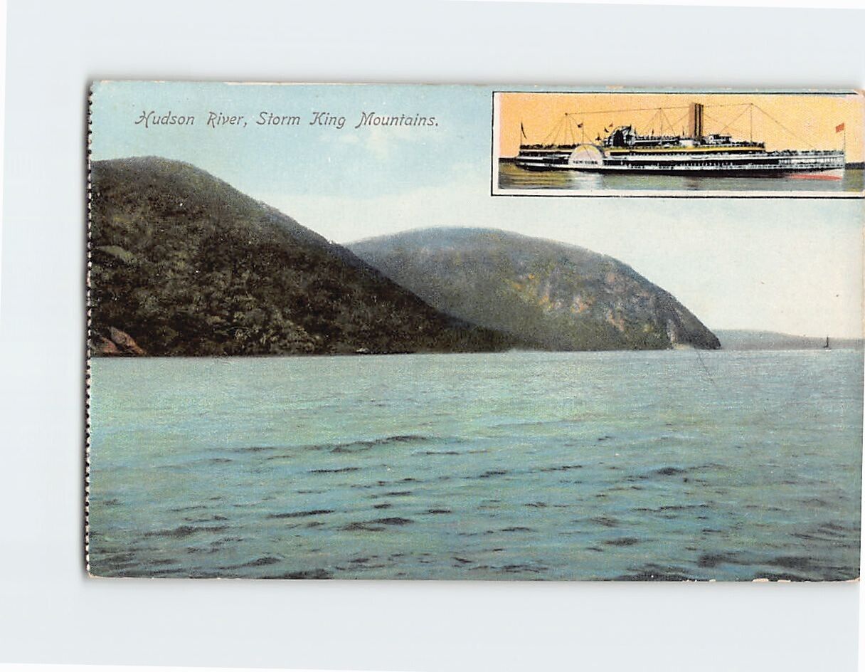 Postcard Hudson River Storm King Mountain New York USA