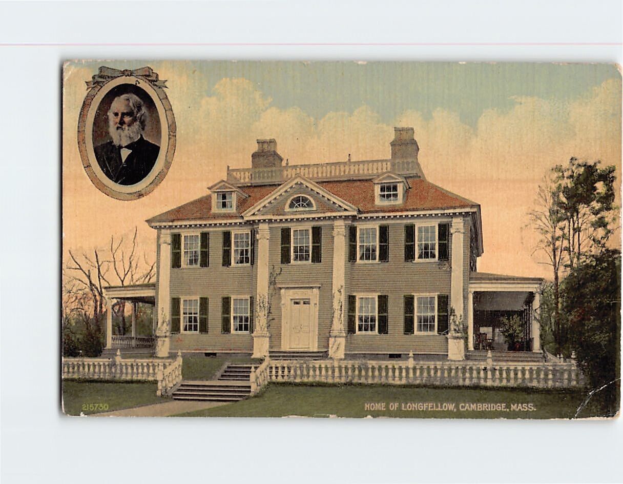 Postcard Home of Longfellow Cambridge Massachusetts USA