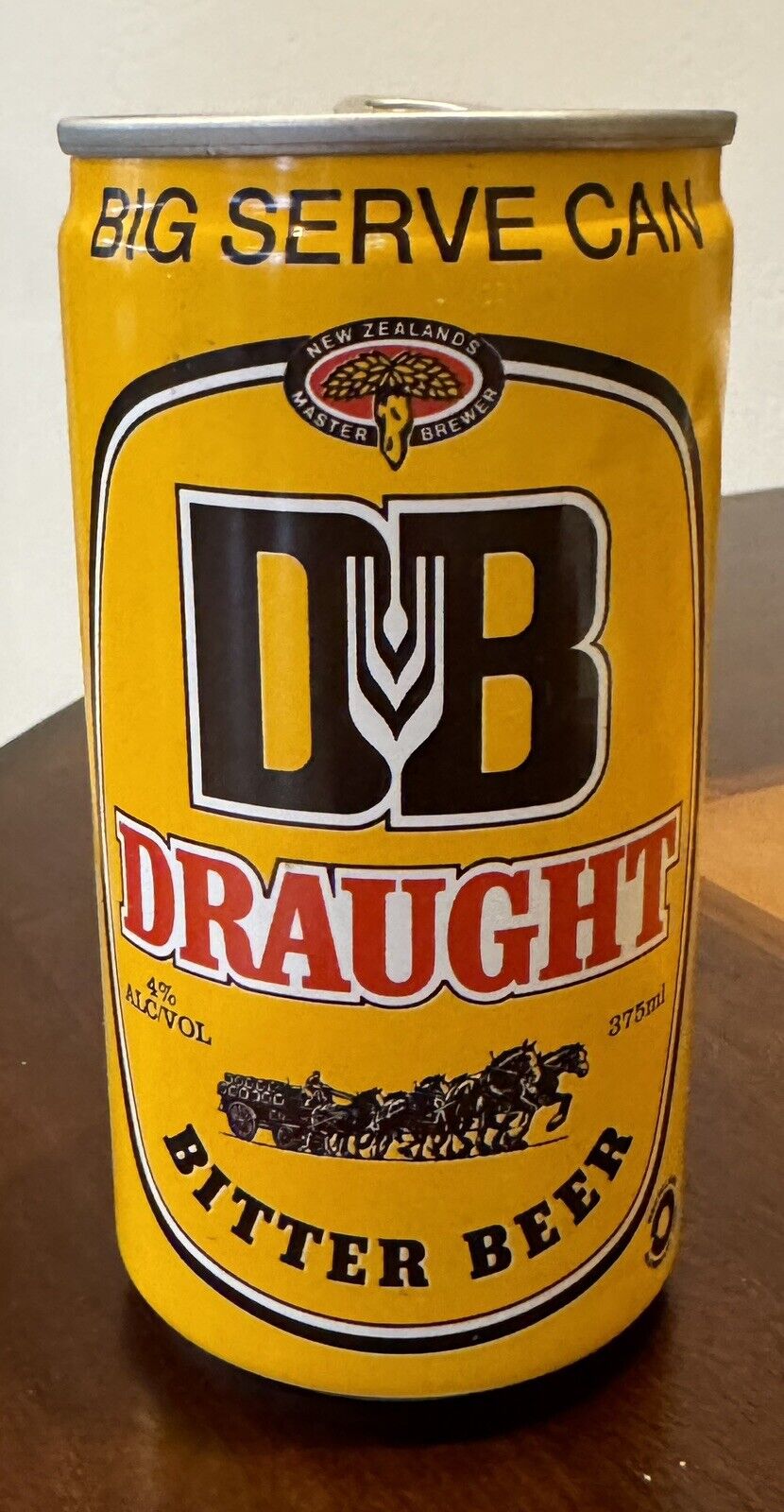 DB Draught Bitter Beer Dominion Breweries Judo Empty Can Top Opened New Zealand