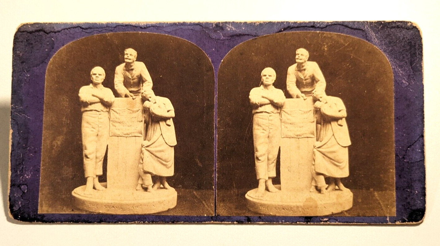 The Slave Auction John Rogers Sculpture Stereoview Photo African American