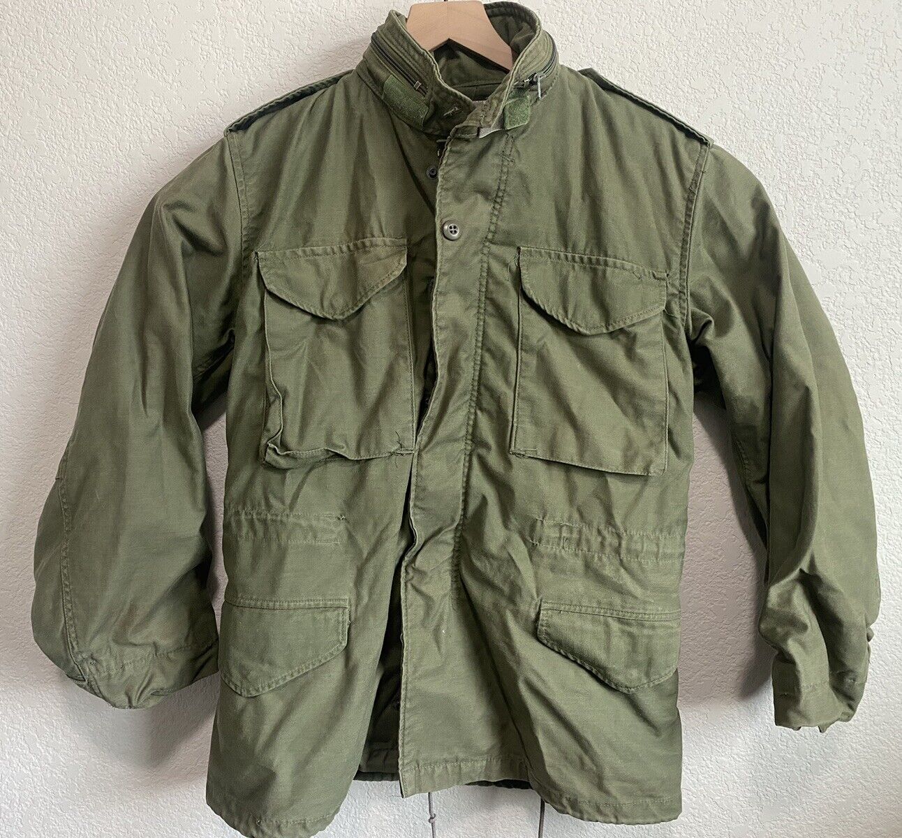 Vintage M-65 Field Jacket Small Od  Green OG-107  80s Rambo Style Military Issue