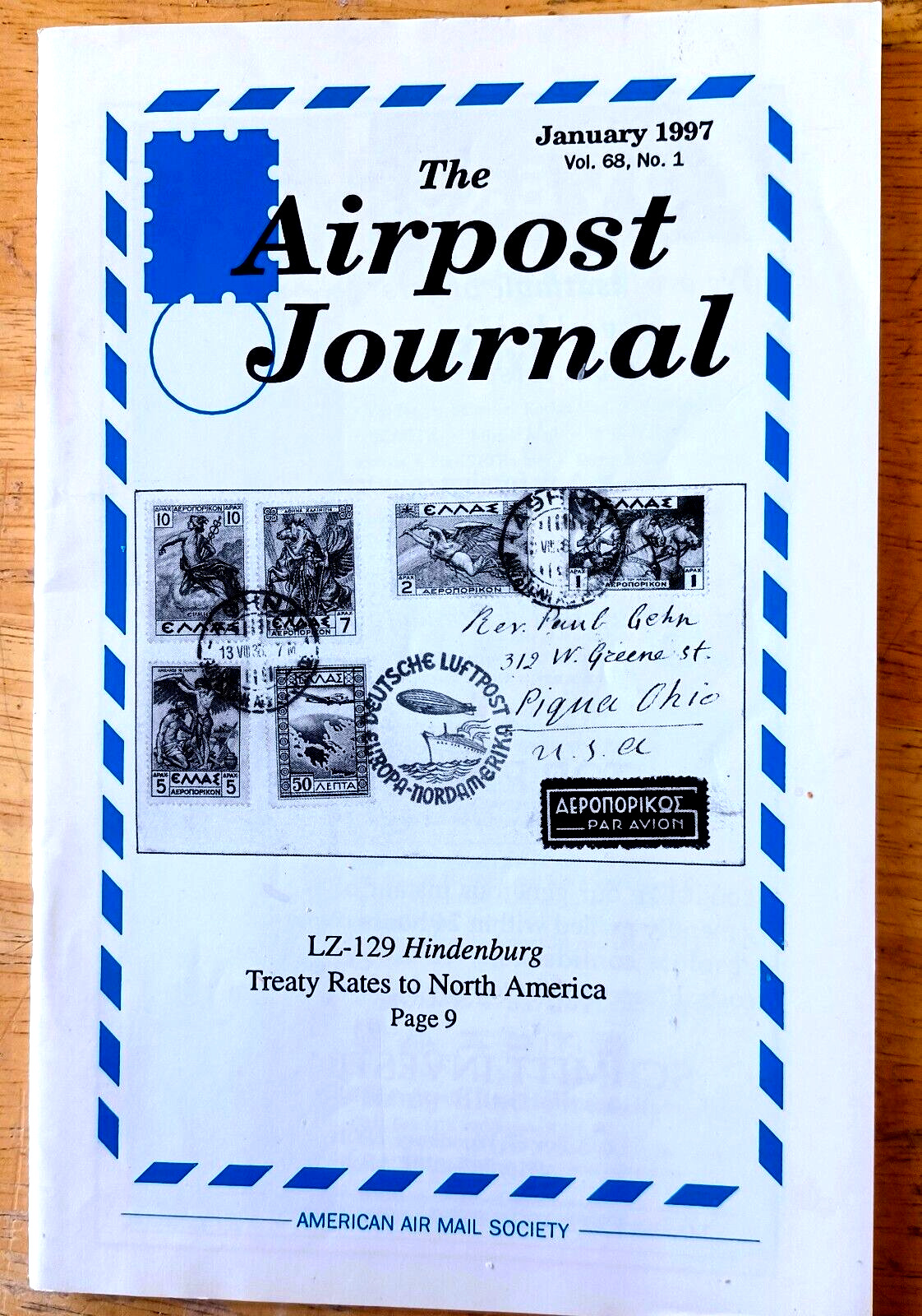 AIRPOST JOURNAL Jan. 1997, LZ-129 HINDENBURG MAIL & FOYNES Flying Boat MUSEUM