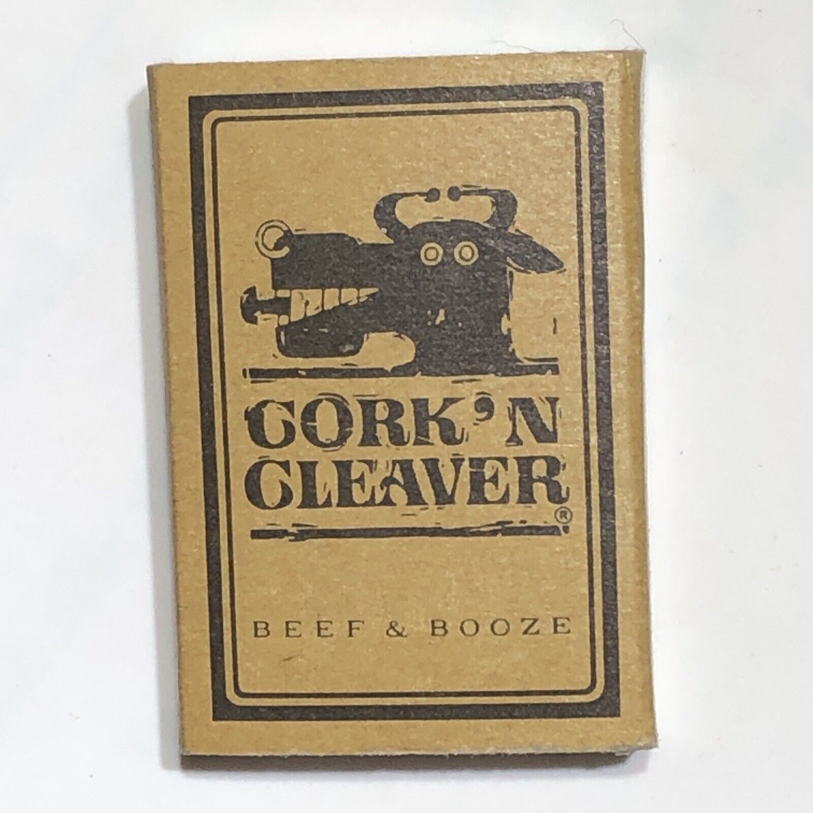 Cork ‘n Cleaver Beef & Booze Fort Wayne Indiana Match Book Matchbox