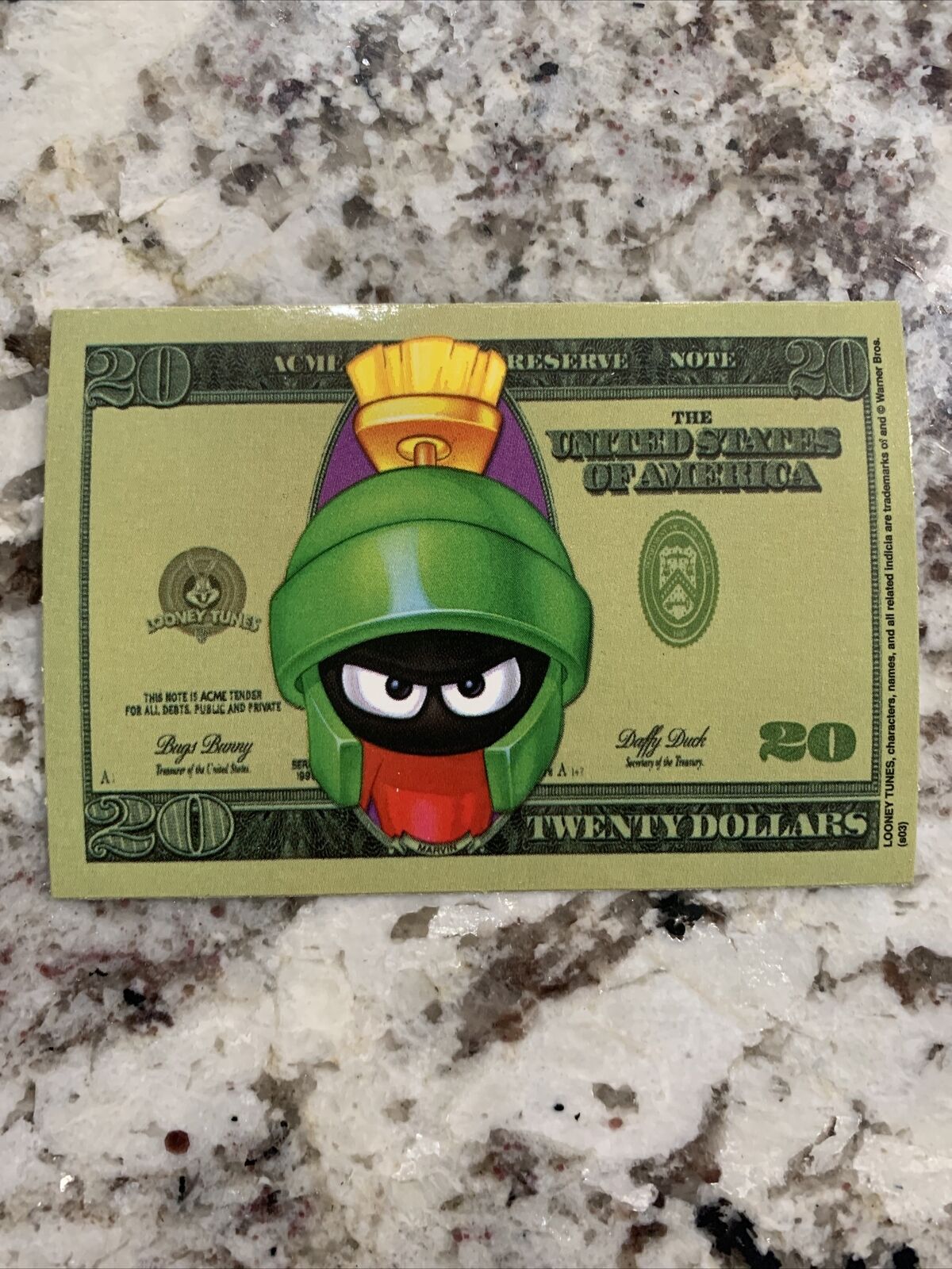 Vintage Looney Tunes Money Stickers/Decals- Vending Series 3:Marvin The Martian