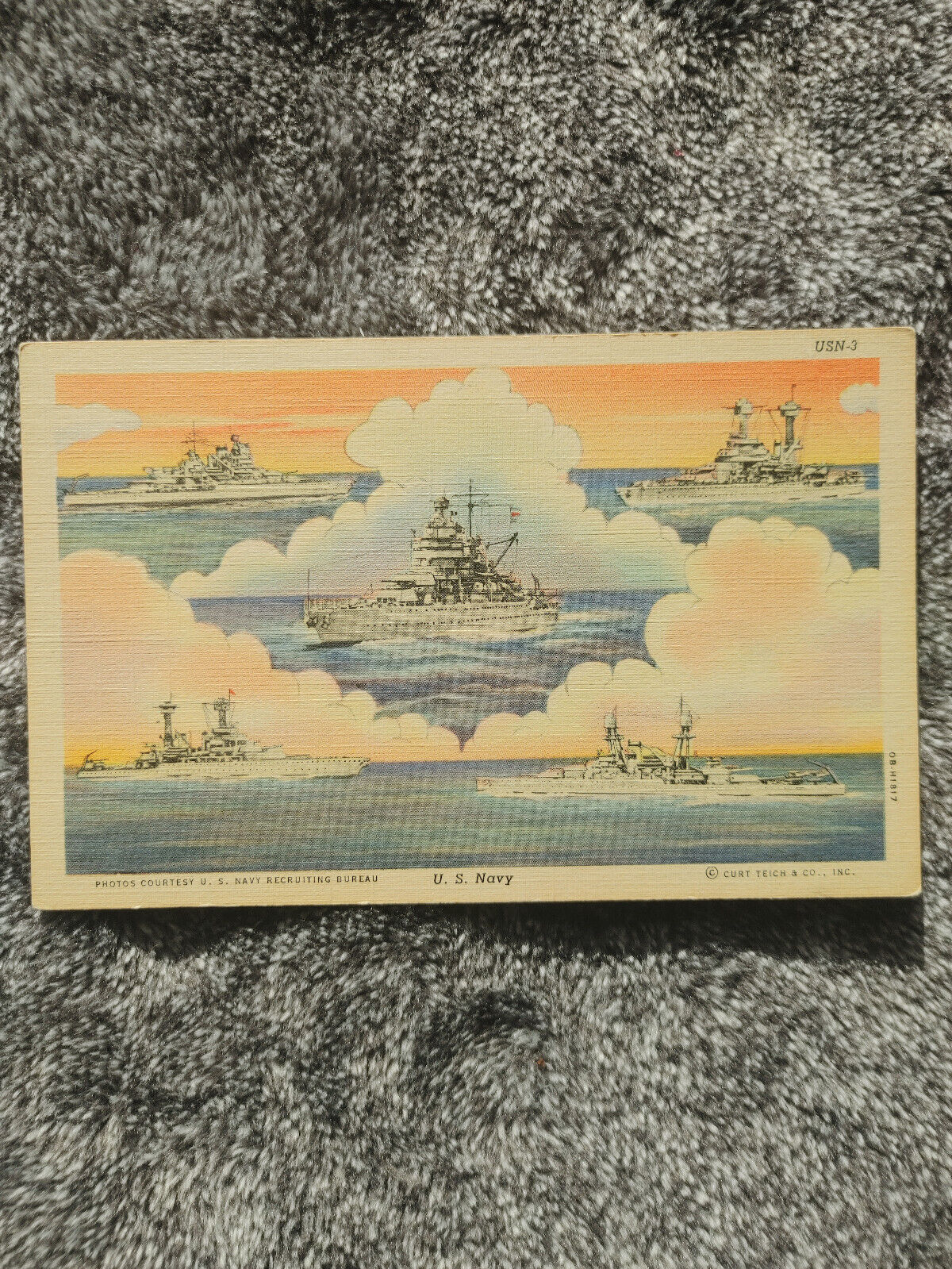 Us Navy Recruiting Bureau Multiple Battleships Postcard - Vintage
