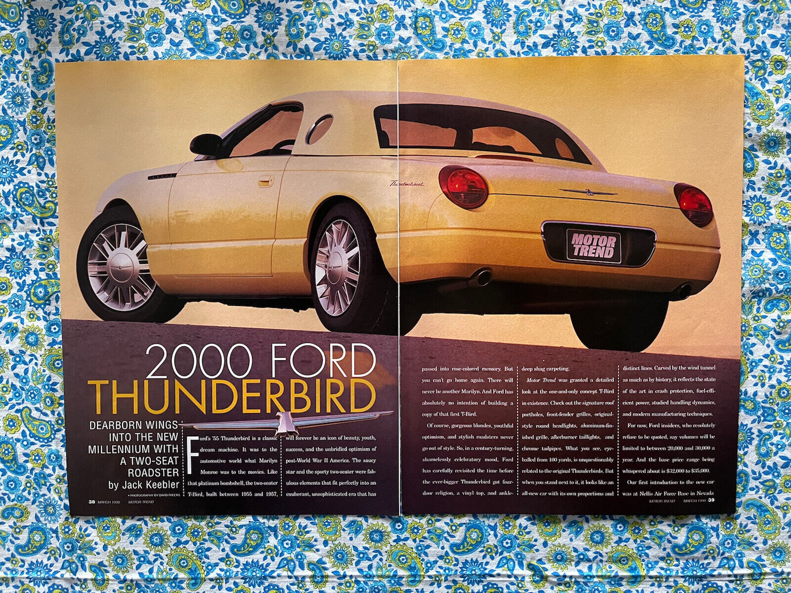 Vintage 1999  Print Ad Features The 2000 Ford Thunderbird