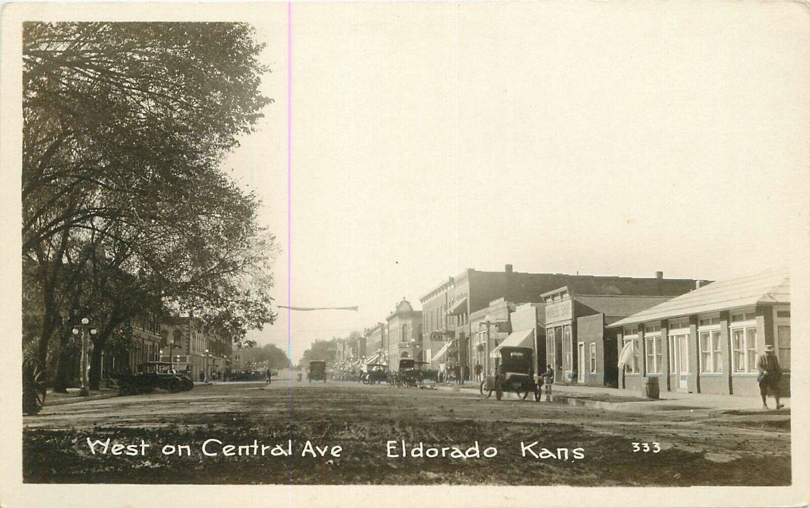 Postcard RPPC Photo Kansas Eldorado West Central Avenue 22-13553